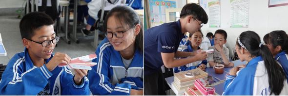 西安交通大学学生志愿者在甘肃临夏积石山县移民中学