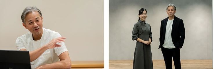 左:受访人,索尼集团公司,创意中心负责人,石井 大辅 中:采访人,索尼集团公司,公关·品牌战略部,菊池 叶