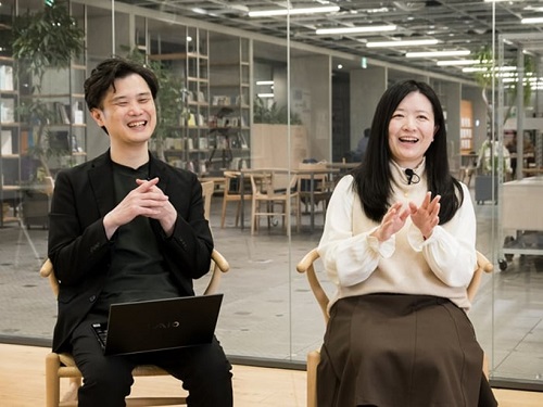 左：新林英二 索尼音乐解决方案公司（SMS）知识产权业务推进部  右：马雪潼，索尼集团公司 业务发展办公室