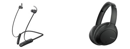 索尼无线防水运动耳机WI-SP510(左) 索尼无线降噪立体声耳机WH-CH710N(右)