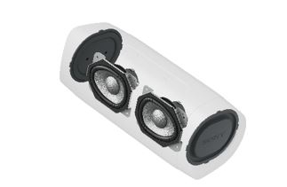 X-Balanced扬声器单元采用了侧面双被动振膜的设计（示意图）